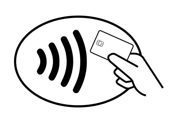 Contactless payment system Vector icon contactless payment stock illustrations