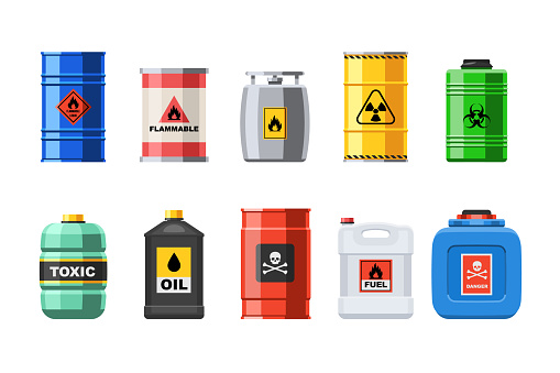 Container toxic and chemical substance isolated set