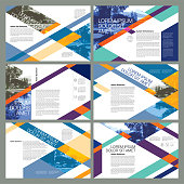 A set of 6 contemporary page layout designs.