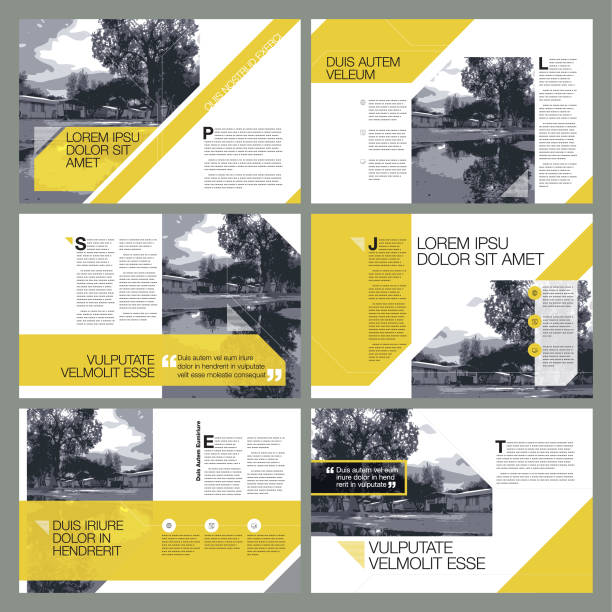 contemporary page layout designs A set of 6 contemporary page layout designs. poster drawings stock illustrations