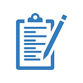istock Content writing icon / blue color 1257231105