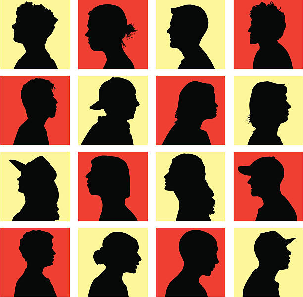 Contestants or Mystery Guests ( Vector ) Profile silhouettes. svg stock illustrations