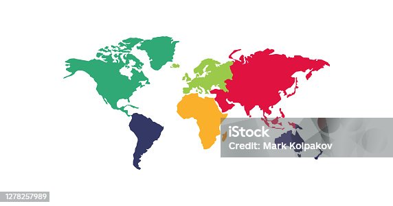 istock Continents, great design for any purposes. Worldwide vector 1278257989