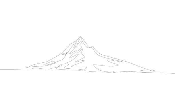 Continuous Line for Mountain View Vector Illustration. Continuous Line for Mountain View Vector Illustration. adventure clipart stock illustrations