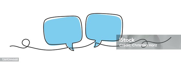 istock continuous line speech bubbles drawing 1369344668