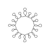 istock COVID-19 continuous one line symbol. Single virus pathogen isolated on white background. Corona virus sign concept hand-drawn minimalism design. Awareness with corona virus. Vector illustration 1286284510