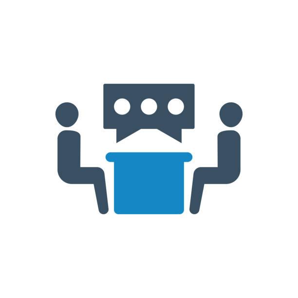Conversation interview icon This icon use for website presentation and android app face to face stock illustrations