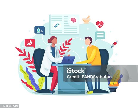 istock Conversation with medic about checkup results 1211161734