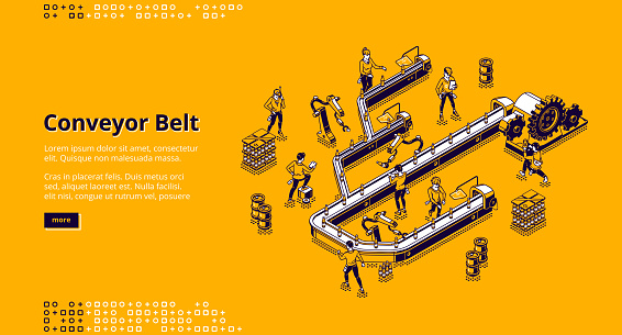 Conveyor belt at factory, plant or warehouse