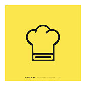 istock Cook Hat Rounded Line Icon 1082882192