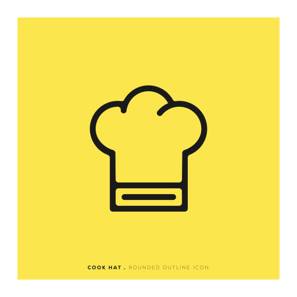 ilustrações de stock, clip art, desenhos animados e ícones de cook hat rounded line icon - chef