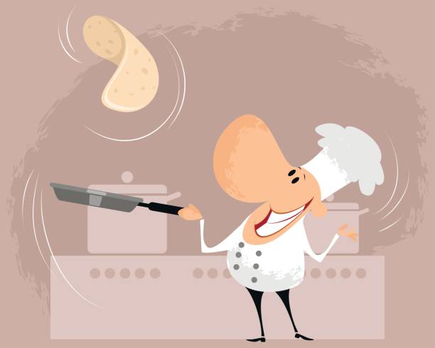 illustrations, cliparts, dessins animés et icônes de préparez un repas dans la cuisine - crepes