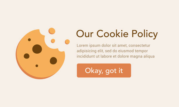 cookie copy Internet web pop up for cookie policy notification. Form and button and cool cookie illustration. Good business idea. cookie stock illustrations