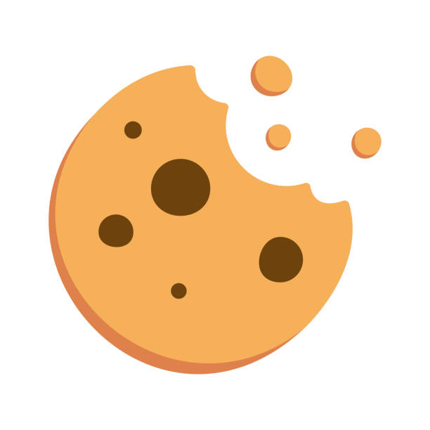stockillustraties, clipart, cartoons en iconen met cookie platte ontwerp - koekje