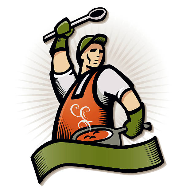 Cook-Off Emblem An emblem for a Cook-off, cooking contest. JPEG included with download is XXXL (16 in. x 16 in. at 300 dpi). Elements are layered and labeled for easier color changes. cooking competition stock illustrations