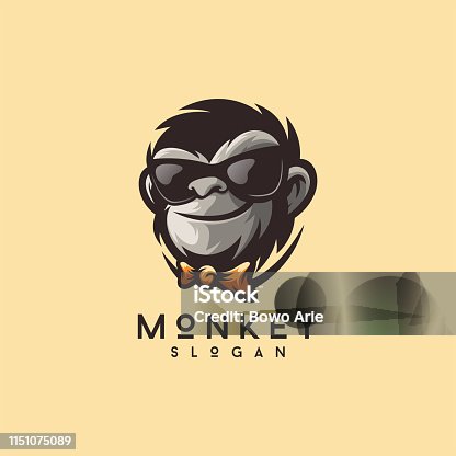 istock cool monkey logo design vector illustrator 1151075089