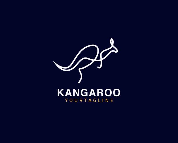 Cool one line kangaroo logo design and unique animal concept, can be used as a sign, app Icon or symbol, multi-layer vector and easy to modify, size and color, compatible with all illustrator version Cool one line kangaroo logo design and unique animal concept, can be used as a sign, app Icon or symbol, multi-layer vector and easy to modify, size and color, compatible with all illustrator version kangaroo stock illustrations