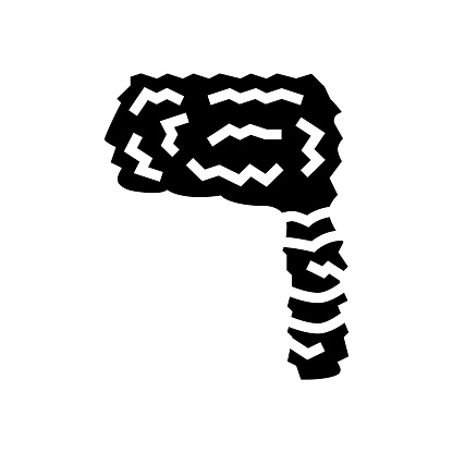 Coonskin Hat Cap Glyph Icon Vector Illustration Stock Illustration