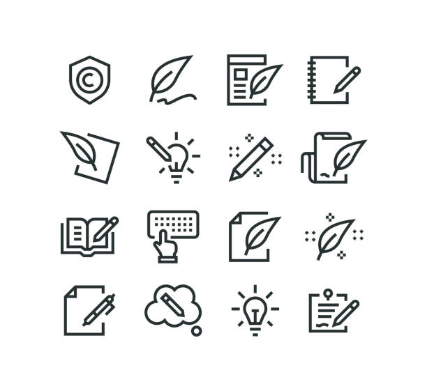 Copywriting Icons Copywriting Icons writing activity symbols stock illustrations
