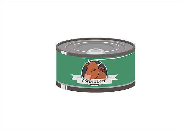 corned beef can simple illustration of a corned beef can corned beef stock illustrations