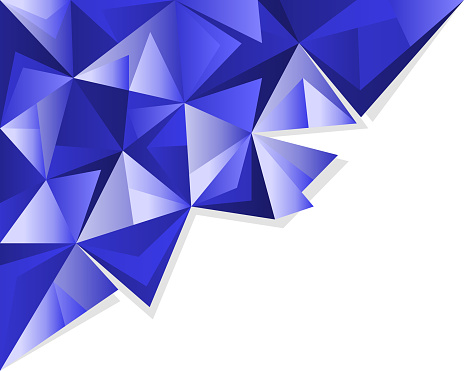 abstract blue polygonal abstract corner design template