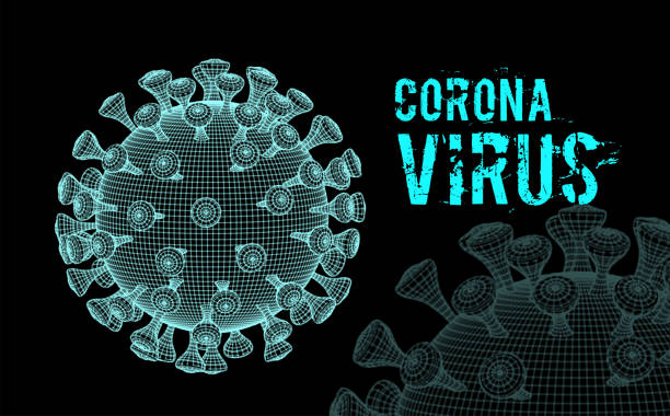 coronavirus 2019-ncov virus. vector 3d illustration auf schwarz - virus stock-grafiken, -clipart, -cartoons und -symbole