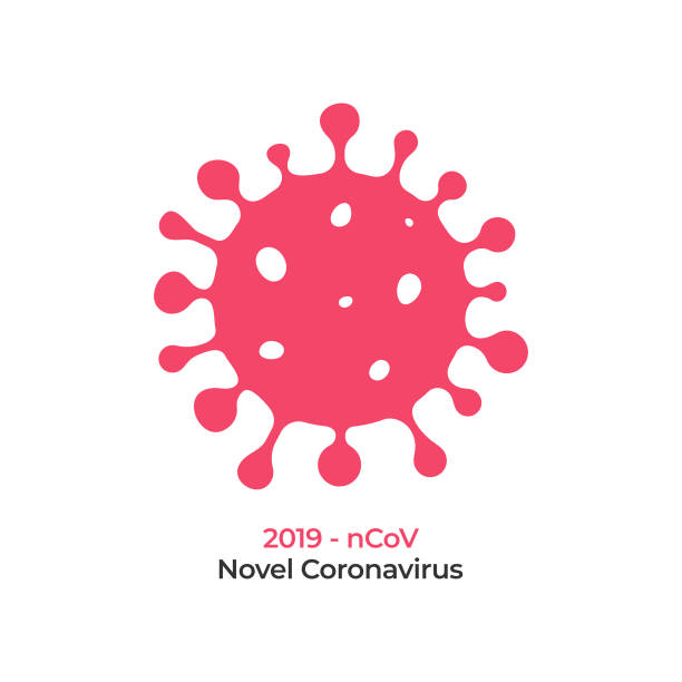 коронавирусная клетка значок вектор дизайн на белом фоне. - coronavirus stock illustrations