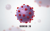 coronavirus covid 19 in realistic style in microscope monitor vector illustration