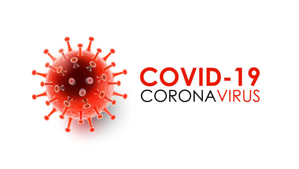 코로나바이러스 질환 covid-19 감염 의료 타이포그래피 및 복사 공간. covid-19, 전염병 위험 배경 벡터 일러스트라는 이름의 코로나 바이러스 질병에 대한 새로운 공식 이름 - 돌연성 급성호흡기증후군 stock illustrations