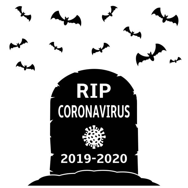 ilustrações de stock, clip art, desenhos animados e ícones de coronavirus gravestone. vector illustration concept gravestone of the coronavirus covid-19 - covid cemiterio