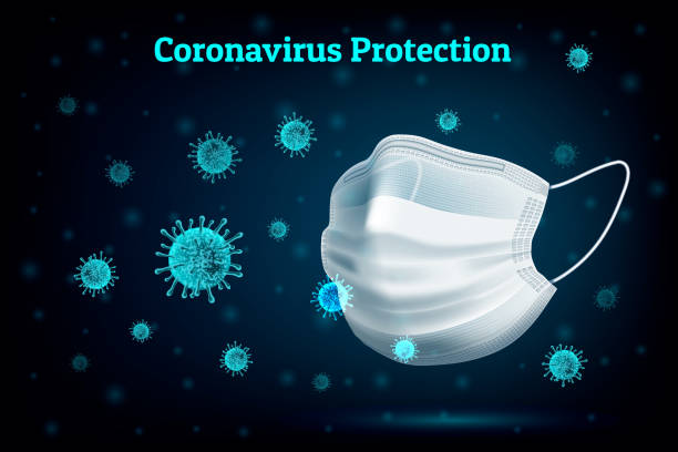 코로나바이러스 보호 에이프 - 수술용 마스크 stock illustrations