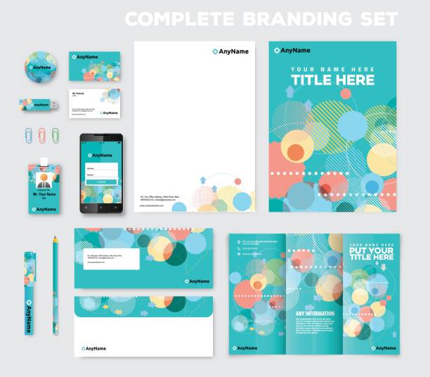 Corporate Branding set Full set of Corporate Branding stationaries. Print ready size so that you don't need to think about the measurement and size. easily editable. just a matter of ABC .. and 3..2..1.. business cards and stationery stock illustrations