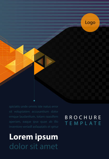 corporate brochure brochure template with provision for image and copy space brochure borders stock illustrations