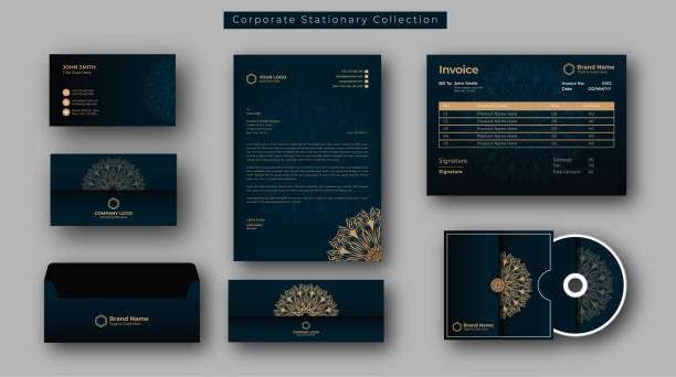 Corporate business brand identity design vector stationery, Business stationary collection Corporate business brand identity design vector stationery, Business stationary collection business cards and stationery stock illustrations