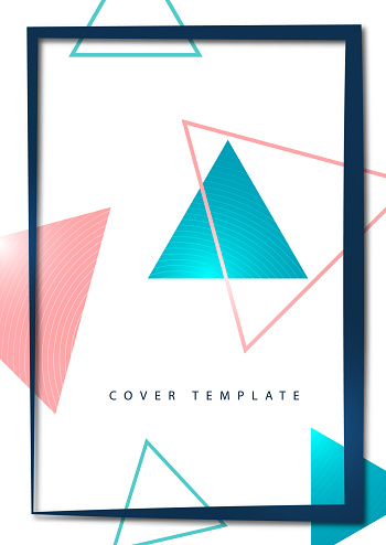 Corporate geometric background with triangles and frame. Modern design. Vector illustration