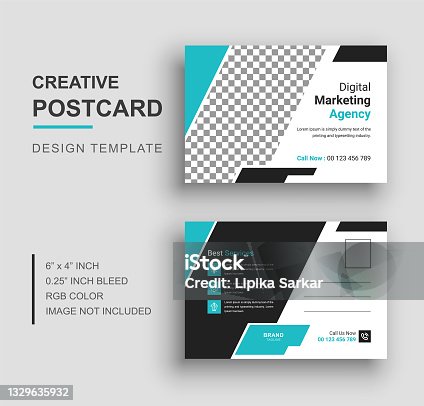 istock Corporate postcard design, Creative postcard template design 1329635932