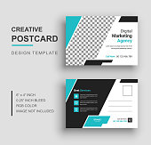 istock Corporate postcard design, Creative postcard template design 1329635932