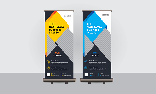 Corporate Stylish company business roll up banner design illustration