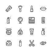 16 Cosmetics Outline Icons.
