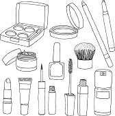 Hand drawn cosmetics illustration. EPS10, AI CS, high res jpeg included.