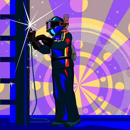 Cosmic Welder - vector illustration