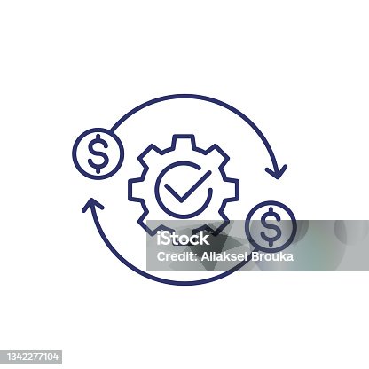 istock costs optimization and production efficiency icon, line 1342277104