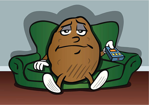 домосед - potato couch stock illustrations.