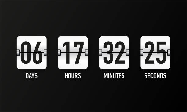 countdown-timer. uhrzähler. mechanische anzeigetafel. vektorvorlage für ihr design. - countdown stock-grafiken, -clipart, -cartoons und -symbole