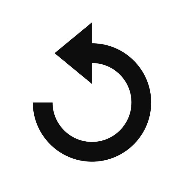 Counterclockwise arrow icon representing the concept of refresh vector art illustration