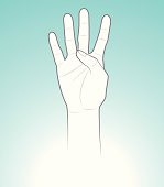 Vector illustration - Counting Hand Four.