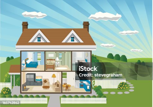 istock Country House Cross Section 165742862