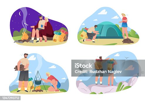 istock Couple camping set 1347293712