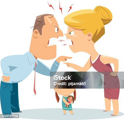 istock Couple fighting in front of child 640139010