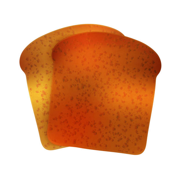 ilustrações de stock, clip art, desenhos animados e ícones de couple of bright realistic tasty toasts on white - rabanada
